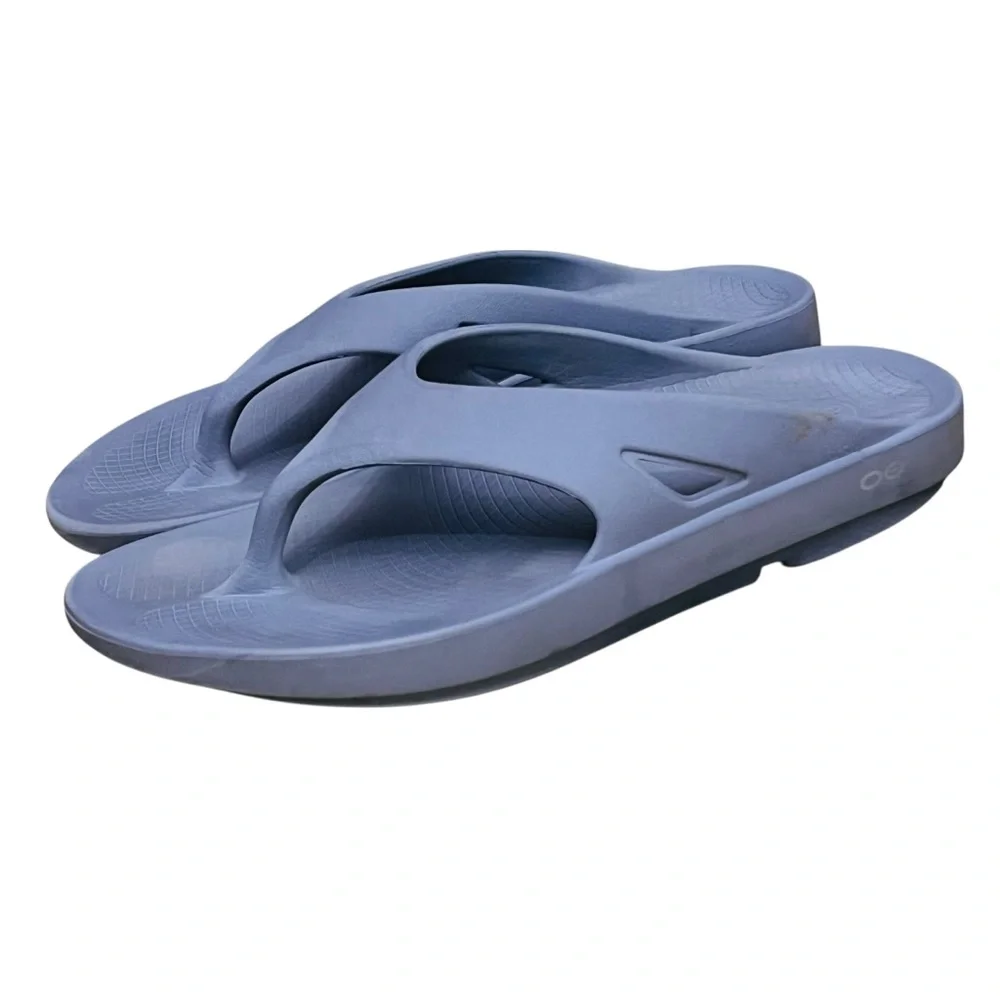 Oofos Ooriginal Sandals Blue & Gray Flip Flops Men’s Sz 12
